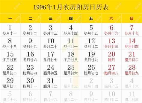 1996年1月21日|公历农历转换